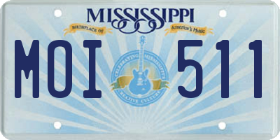 MS license plate MOI511
