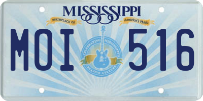 MS license plate MOI516