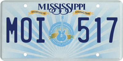 MS license plate MOI517