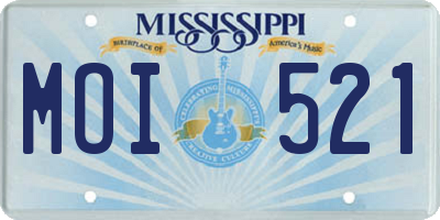 MS license plate MOI521