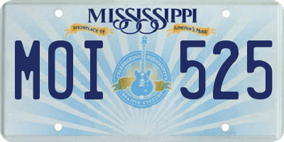 MS license plate MOI525