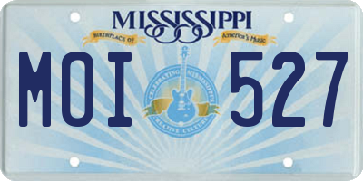 MS license plate MOI527