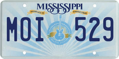 MS license plate MOI529