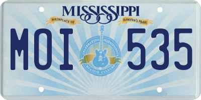 MS license plate MOI535