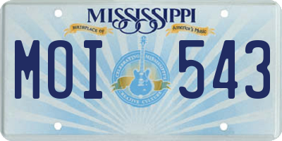 MS license plate MOI543