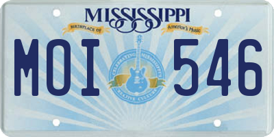 MS license plate MOI546