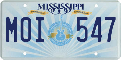 MS license plate MOI547