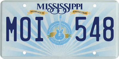 MS license plate MOI548