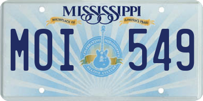 MS license plate MOI549