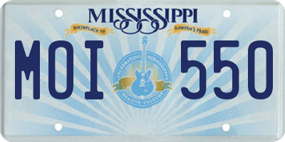 MS license plate MOI550
