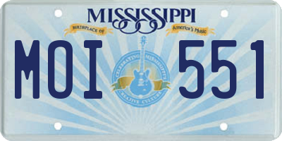 MS license plate MOI551
