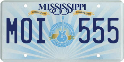 MS license plate MOI555