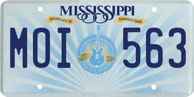 MS license plate MOI563