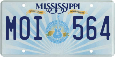 MS license plate MOI564
