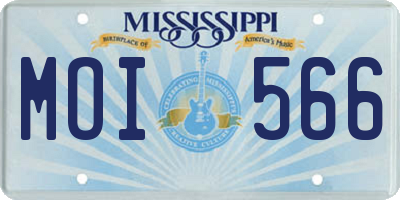 MS license plate MOI566