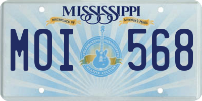 MS license plate MOI568