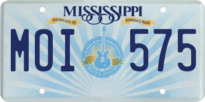 MS license plate MOI575