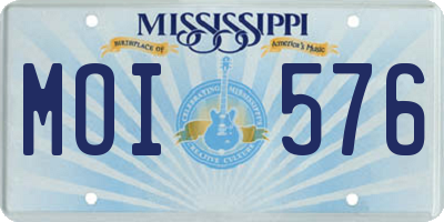 MS license plate MOI576