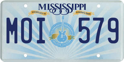 MS license plate MOI579