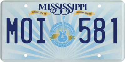 MS license plate MOI581