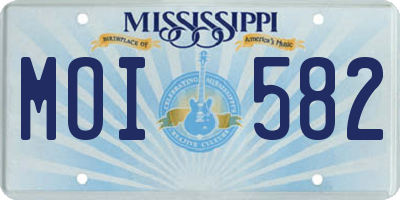 MS license plate MOI582