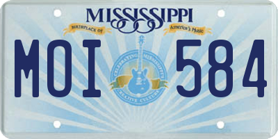 MS license plate MOI584