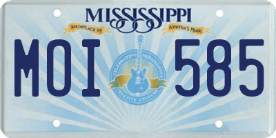 MS license plate MOI585