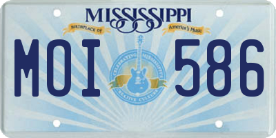 MS license plate MOI586