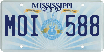 MS license plate MOI588