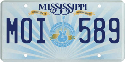 MS license plate MOI589