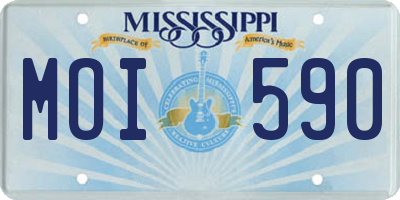 MS license plate MOI590