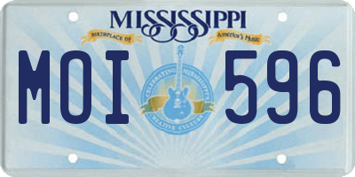 MS license plate MOI596