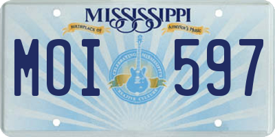 MS license plate MOI597