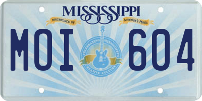 MS license plate MOI604