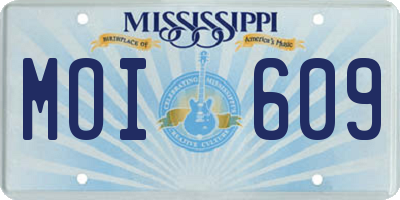 MS license plate MOI609