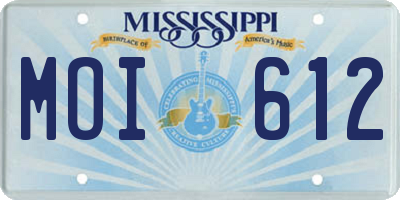 MS license plate MOI612