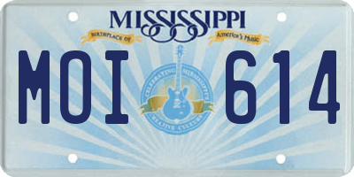 MS license plate MOI614