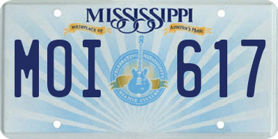 MS license plate MOI617