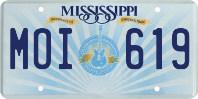 MS license plate MOI619
