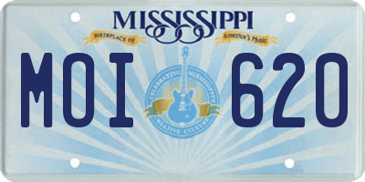 MS license plate MOI620