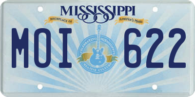 MS license plate MOI622