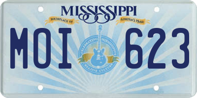 MS license plate MOI623
