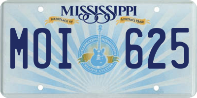 MS license plate MOI625