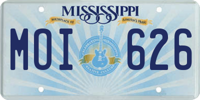 MS license plate MOI626