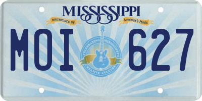MS license plate MOI627
