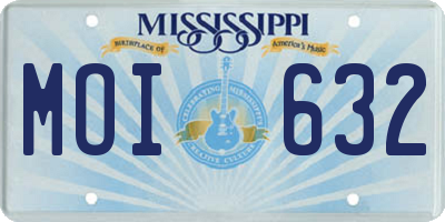 MS license plate MOI632