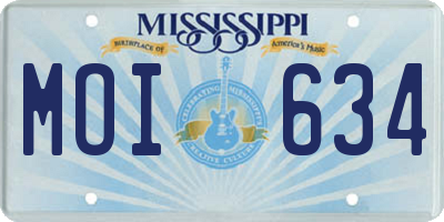 MS license plate MOI634