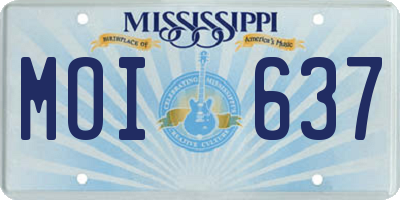 MS license plate MOI637