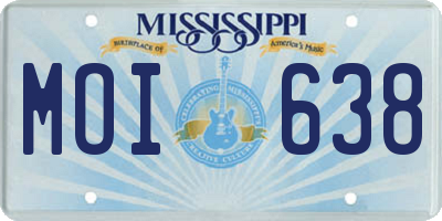 MS license plate MOI638