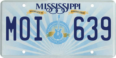MS license plate MOI639
